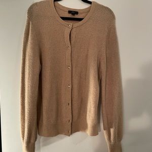 Tan J Crew cardigan with jewel buttons. Size M